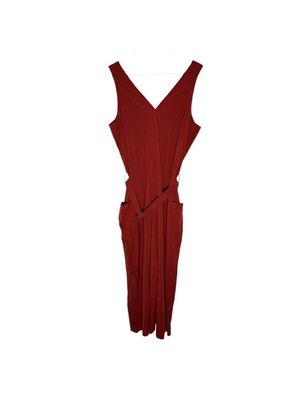 Athleta Sarasota Sleeveless Wide Leg Jumpsuit in Rust Red Womens Size Large Tall